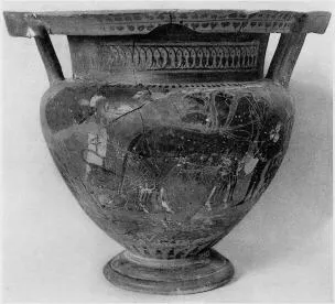 KRATER, COLUMN (ATHENIAN, BLACK-FIGURE)