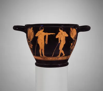 Terracotta skyphos (deep drinking cup)