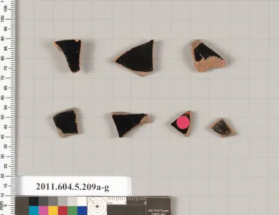 Terracotta fragments of kylikes (drinking cups)