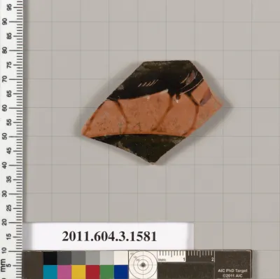 Terracotta fragment of a kylix: Band cup (drinking cup)