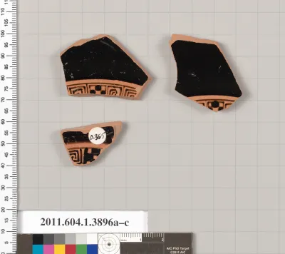 Terracotta fragments of kylikes (drinking cups)