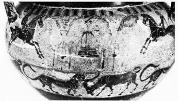 KRATER, COLUMN (CORINTHIAN, BLACK-FIGURE)