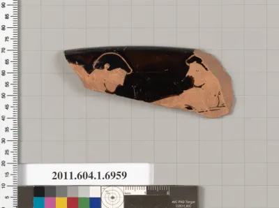 Terracotta rim fragment of a kylix (drinking cup)