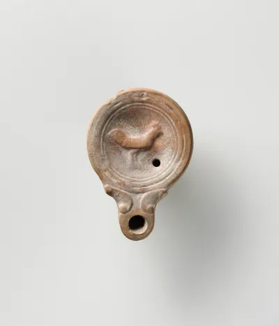 Terracotta oil lamp