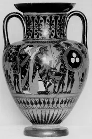 AMPHORA, NECK (ATHENIAN, BLACK-FIGURE)