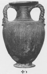 AMPHORA, NECK (HELLENISTIC, BLACK GLAZE)