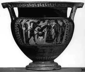 KRATER, COLUMN (ATHENIAN, BLACK-FIGURE)