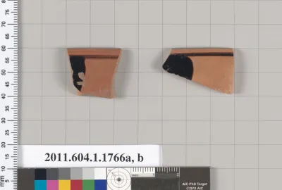 Terracotta rim fragments of kylikes(drinking cups)