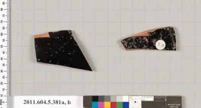 Terracotta fragments of kylikes (drinking cups)