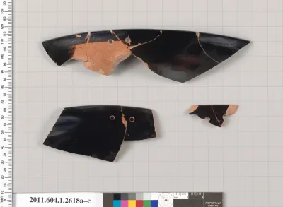 Terracotta rim fragments of a kylix (drinking cup)