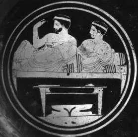 CUP, STEMLESS (ATHENIAN, RED-FIGURE)