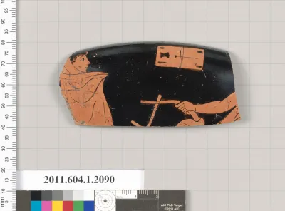 Terracotta rim fragment of a kylix (drinking cup)
