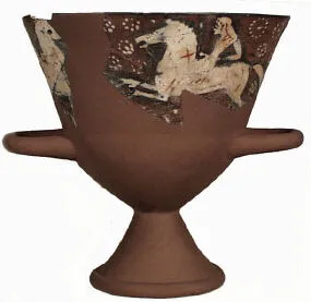 CHALICE, FRAGMENT (EAST GREEK, NAUCRATITE, BLACK GLAZE)