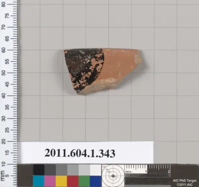 Terracotta rim fragment of a kylix (drinking cup)