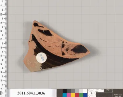 Terracotta fragment of a kylix (drinking cup)