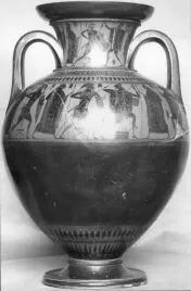 AMPHORA, NECK (ATHENIAN, BLACK-FIGURE)