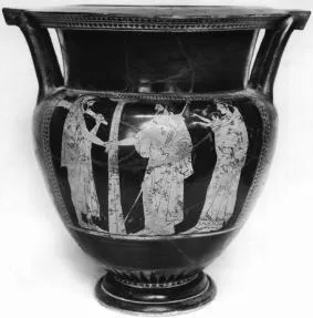 KRATER, COLUMN (ATHENIAN, RED-FIGURE)