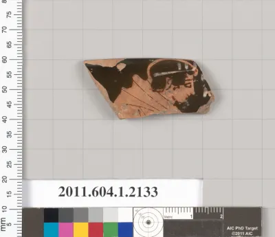 Terracotta rim fragment of a kylix (drinking cup)