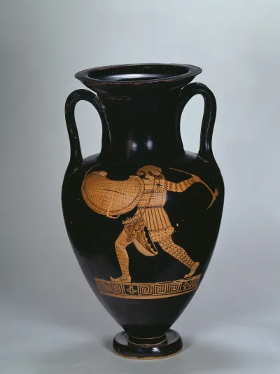 Attische Amphora (sog. Nolanische Amphora): Perser und Grieche im Kampf