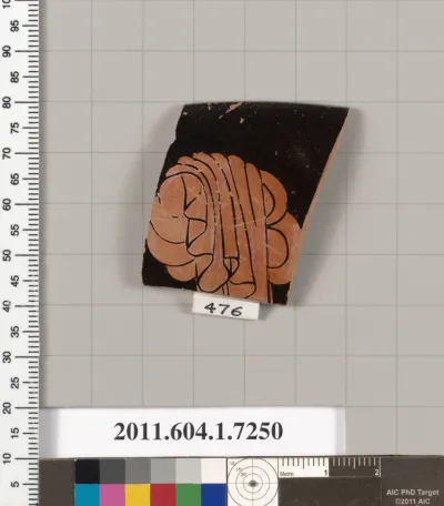 Terracotta rim fragment of a kylix (drinking cup)