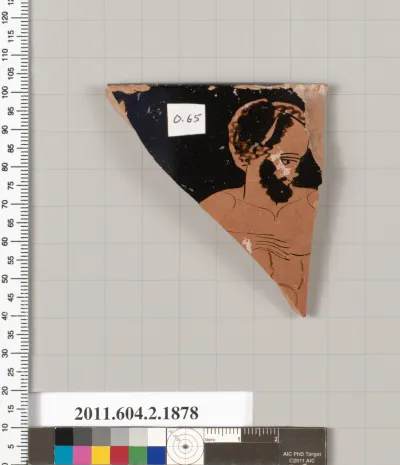 Terracotta rim fragment of a skyphos (deep drinking cup)