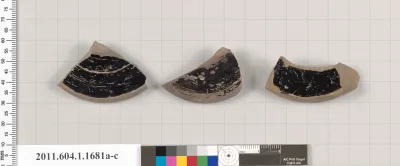 Terracotta fragments of kylikes (drinking cups)