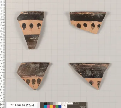 Terracotta rim fragments of a skyphos (deep drinking cup)