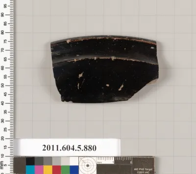 Terracotta rim fragment of a kylix (drinking cup)