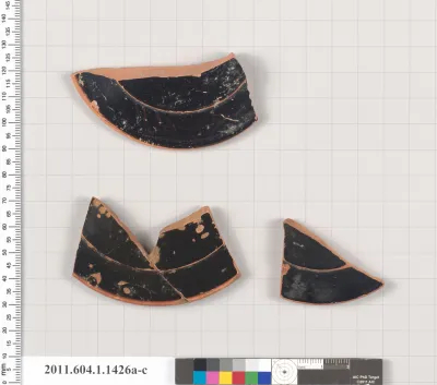 Terracotta fragments of kylikes (drinking cups)