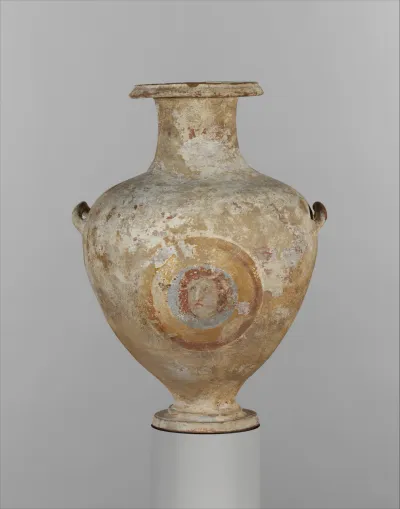 Terracotta Hadra hydria (water jar)