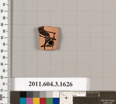 Terracotta fragment of a kylix: Band cup (drinking cup)