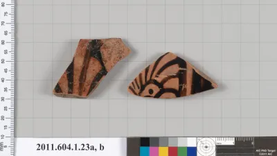 Terracotta fragments of a kylix (drinking cup)