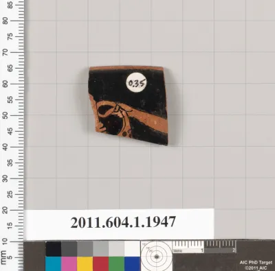 Terracotta rim fragment of a kylix (drinking cup)