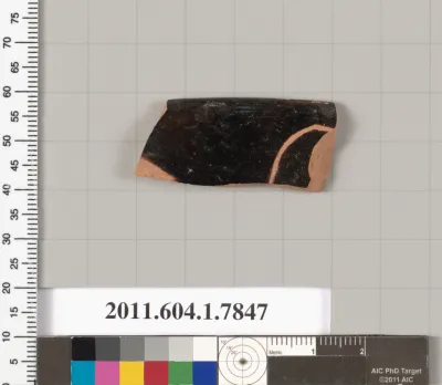 Terracotta rim fragment of a kylix (drinking cup)