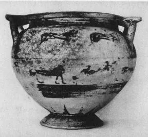 KRATER, COLUMN (CORINTHIAN, BLACK-FIGURE)