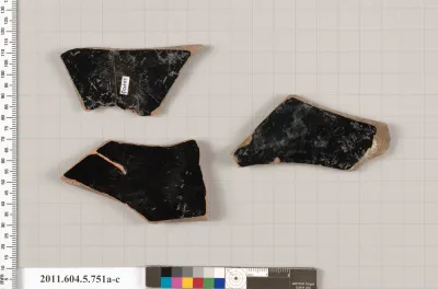 Terracotta fragments of kylikes (drinking cups)