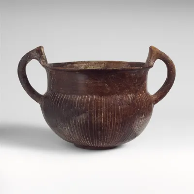 Terracotta two-handled bowl