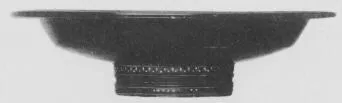 PLATE, STEMMED (TEANO WARE, BLACK GLAZE)