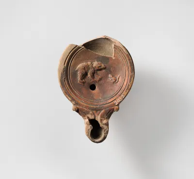 Terracotta oil lamp