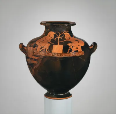 Terracotta hydria: kalpis (water jar)