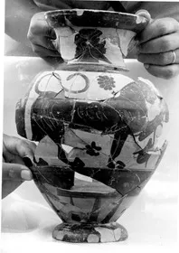 AMPHORA, NECK (ATHENIAN, BLACK-FIGURE)