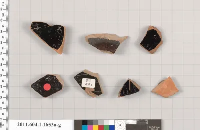 Terracotta fragments of kylikes (drinking cups)