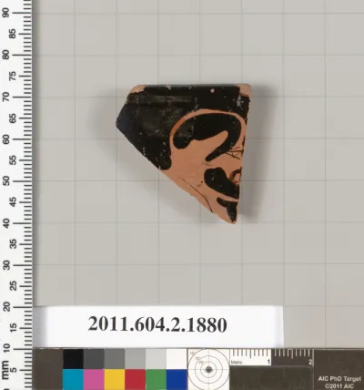 Terracotta rim fragment of a skyphos (deep drinking cup)