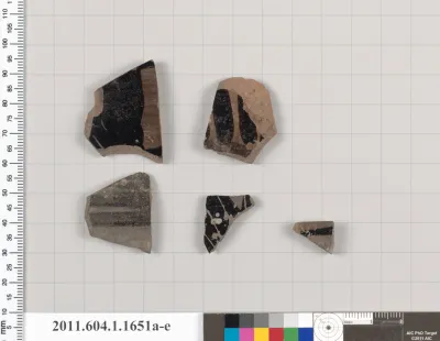 Terracotta fragments of kylikes (drinking cups)