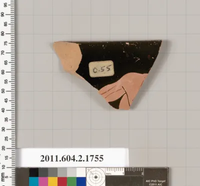 Terracotta rim fragment of a skyphos (deep drinking cup)