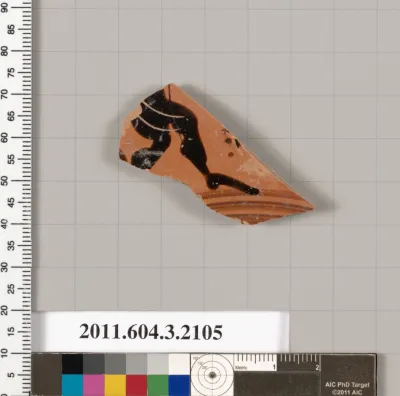 Terracotta fragment of a kylix (drinking cup)