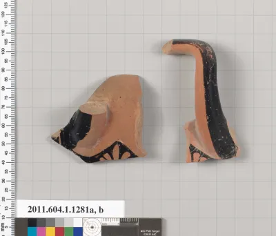 Terracotta fragments of kylikes (drinking cups)