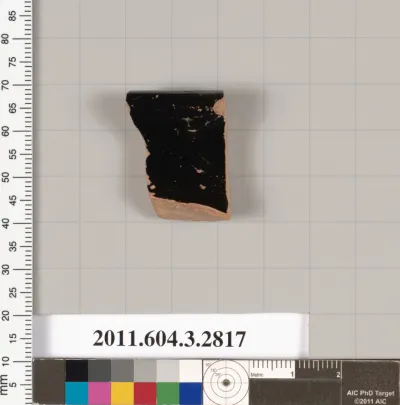 Terracotta rim fragment of a stemless kylix (drinking cup)?