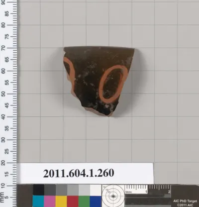 Terracotta rim fragment of a kylix (drinking cup)