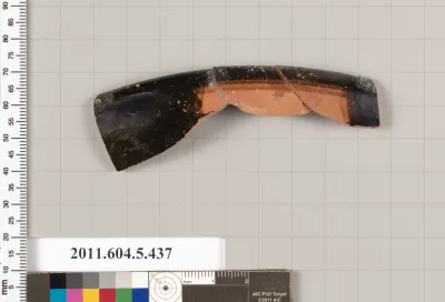 Terracotta rim fragment of a kylix (drinking cup)